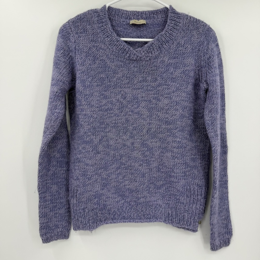 Wrap London 100% Alpaca Purple Marled Knit Crewneck Sweater Z872 US 6